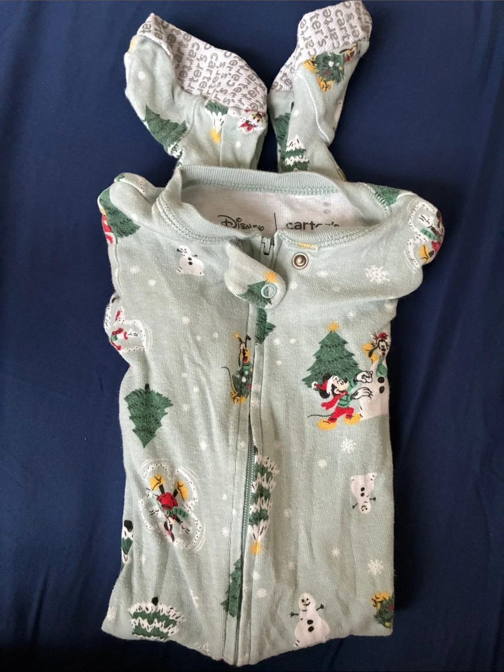 Carter's Light Green Disney Holiday Footed Pajamas